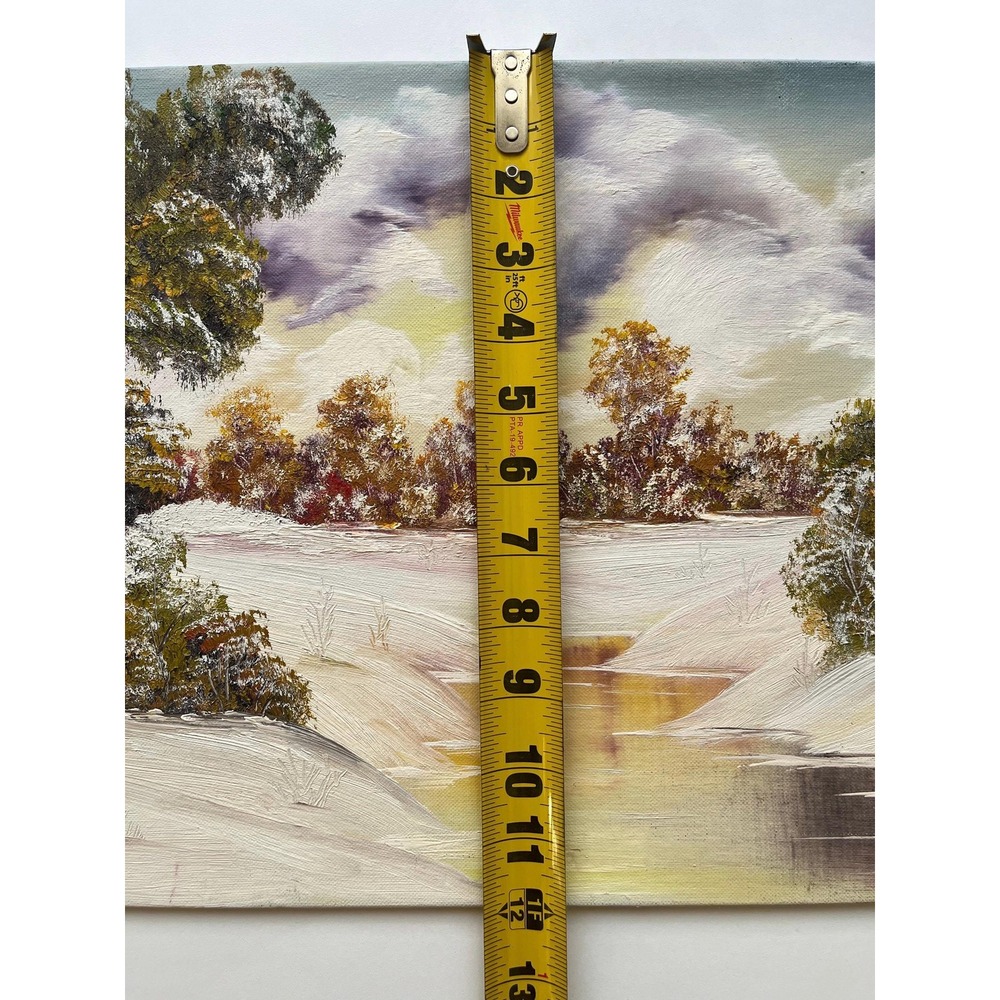 Original Acrilic Painting, unsigned Winter Landscape 16x12 on canvas board - Picture 6 of 6